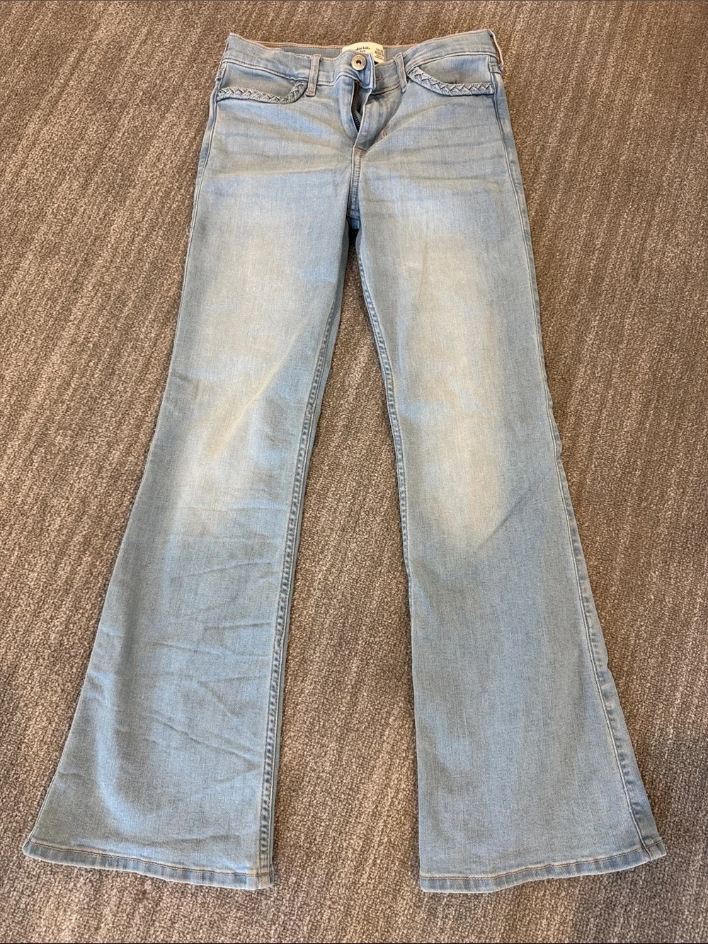 Abercrombie Kids High Rise Flare Jeans 11/12 Light Wash